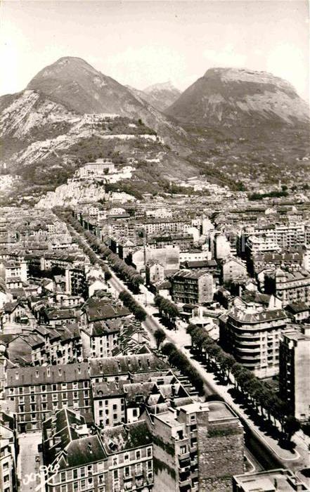 Grenoble Cours Jean Jaures et Massif de la Chartreuse Alpes Francaises vue aerie