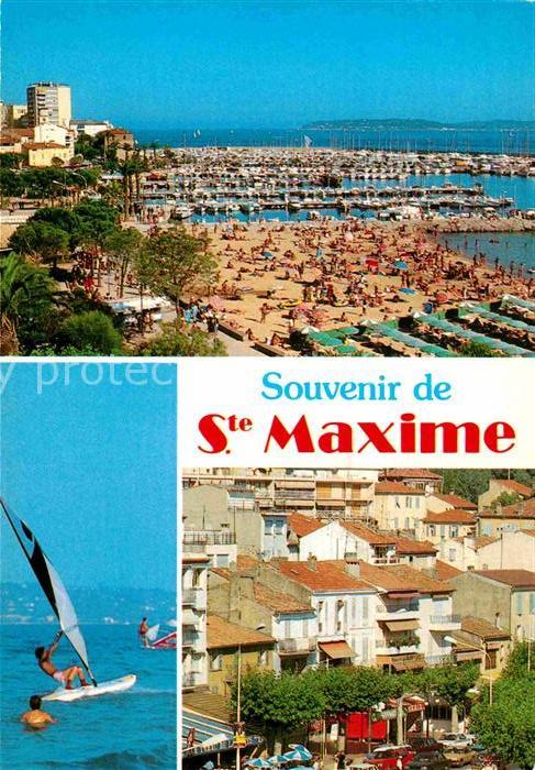 Sainte Maxime sur Mer Var Strand Hafen Windsurfen Ortsmotiv