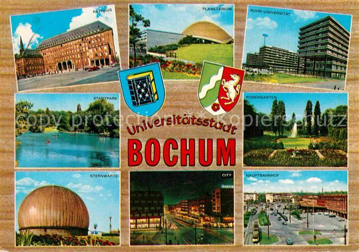 BOCHUM  CITY Rathaus Stadtpark Sternwarte Planetarium City Universitaet Rosengar