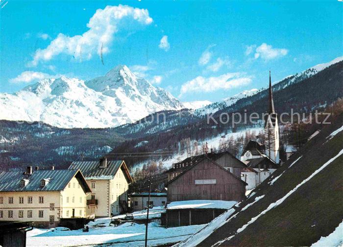Soelden oetztal Ortsansicht mit Kirche mit Blick auf den Niederkogel oetztaler A