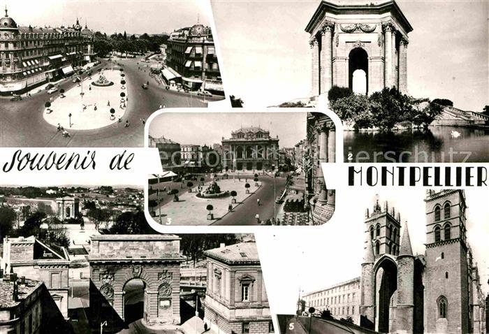Montpellier Herault Place de la Comedie Chateau d Eau Theatre Peyrou Cathedrale