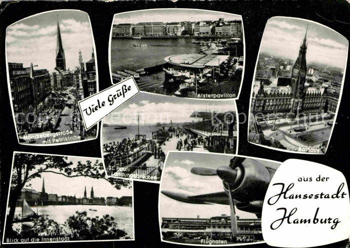 HAMBURG  CITY Moenckebergstrasse Petrikirche Alsterpavillon Rathaus Innenstadt F
