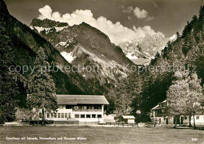 Oberstdorf Berggasthof Oytalhaus mit Schneck Himmelhorn Grosser Wilder Allgaeuer