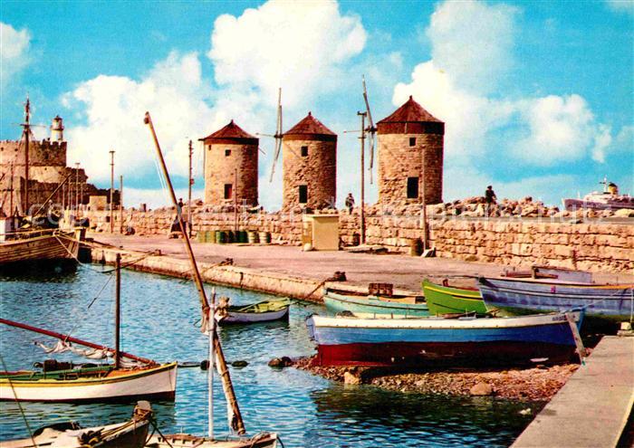 Rhodos Rhodes aegaeis Hafen Muehlen