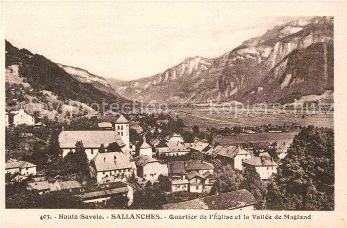Sallanches Quartier de l'Eglise et la Vallee de Magland