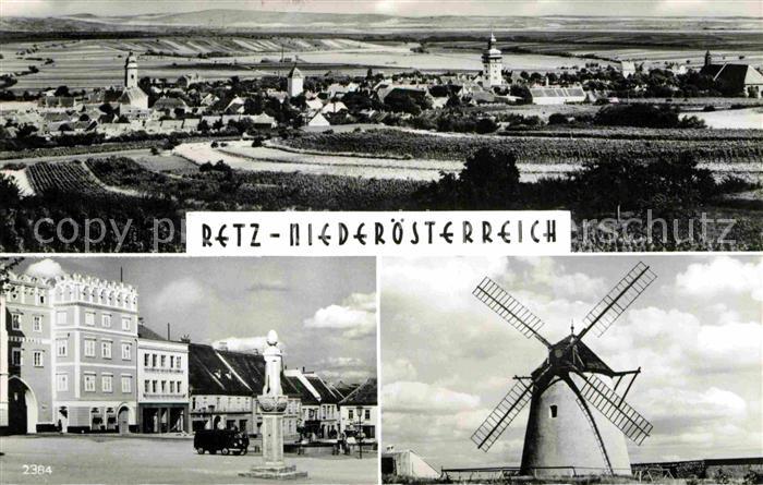Retz Panorama Platz Denkmal Windmuehle