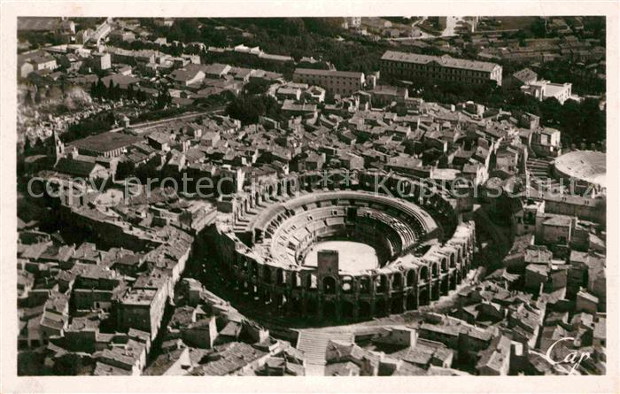 Arles Bouches-du-Rhone Amphitheatre Romain Theatre antique vue aerienne