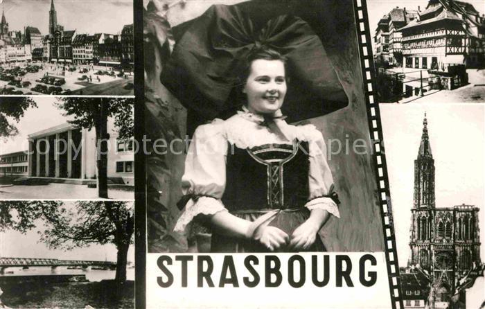 Strassburg Elsass Teilansichten Platz Gebäude Brücke Müns