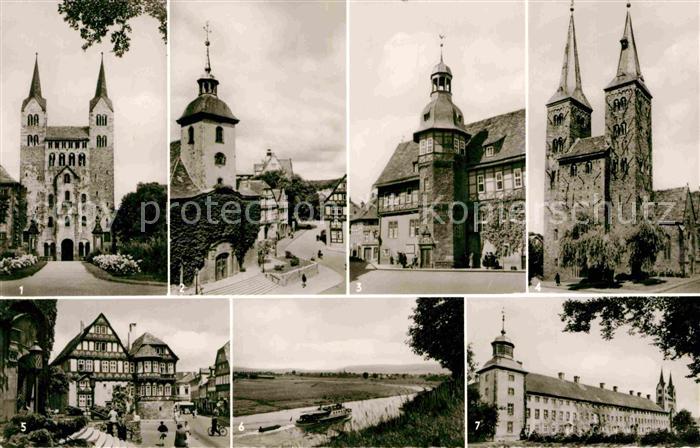 Hoexter Weser Kirche Kloster Corvey Rathaus Dechanei Weser Schloss