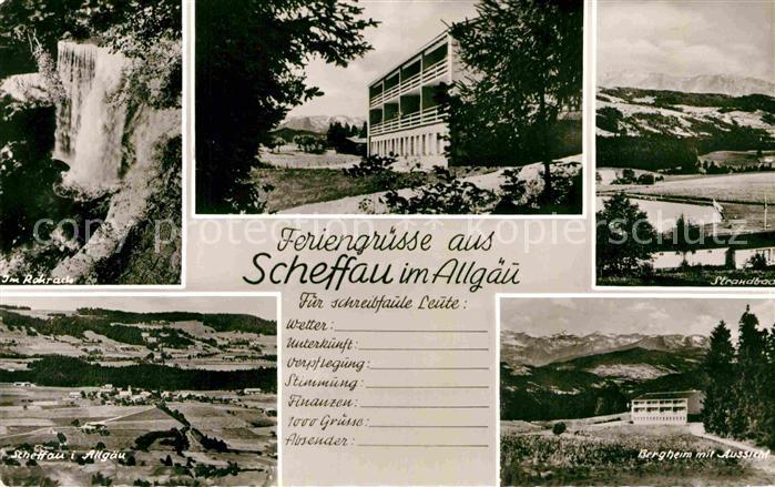 Scheffau Scheidegg Wasserfall Strandbad Bergheim Panorama Allgaeuer Alpen