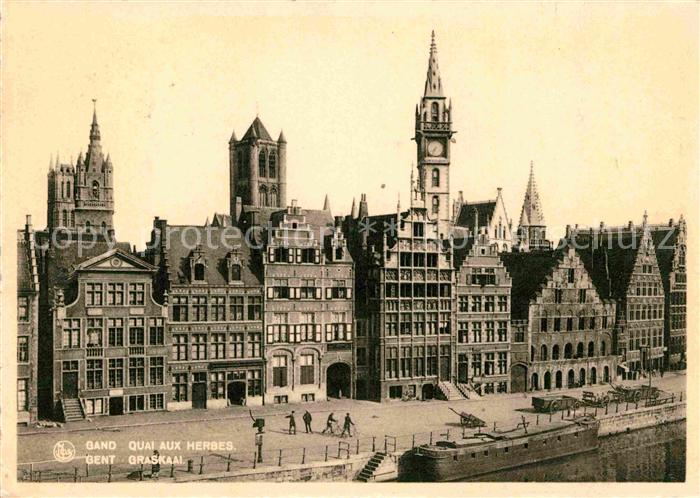 Gand Belgien Quai aux Herbes Giebelhaeuser