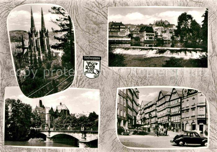Marburg Lahn Kirche Schloss Bruecke Wehr Altstadt