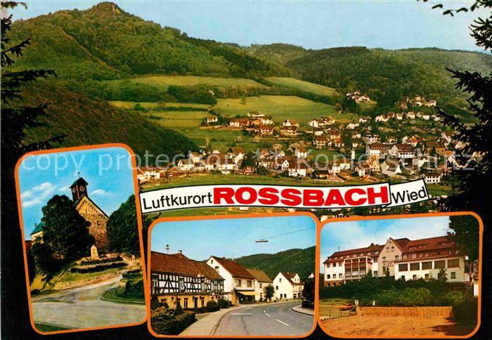 Rossbach Wied Panorama Kirche Kriegerdenkmal Dorfstrasse Wiedperle