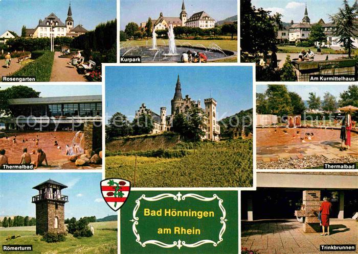 Bad Hoenningen Rosengarten Thermalbad Roemerturm Kurpark Kurmittelhaus Trinkbrun