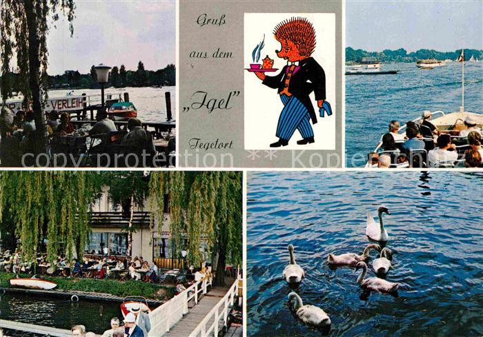 Tegelort Restaurant zum Igel am Tegeler See Schwaene Bootsanleger