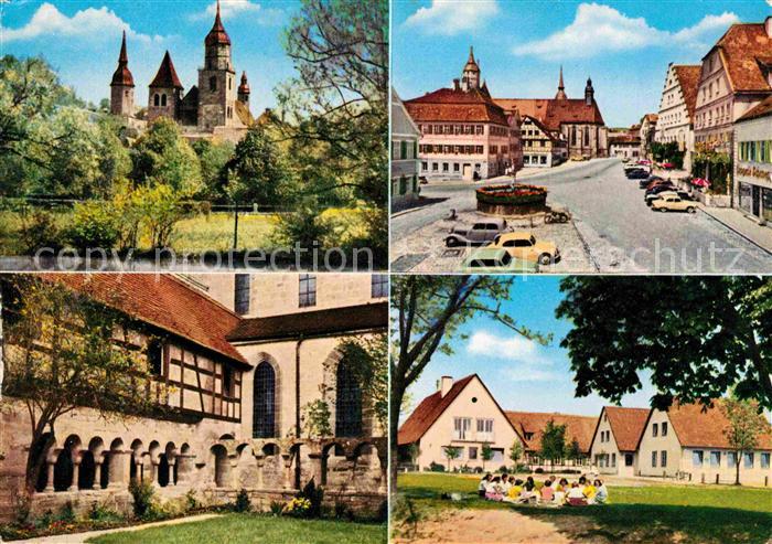 Feuchtwangen Tuerme Ortsmotiv Marktplatz Kreuzgang Jugendherberge