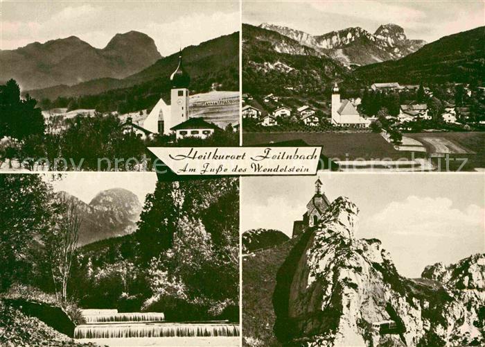 Bad Feilnbach Ortsansicht mit Kirche Alpenpanorama Wasserfall Bergkapelle Felsen
