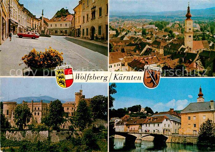 Wolfsberg Kaernten Panorama Lavanttal Partie am Fluss Schloss