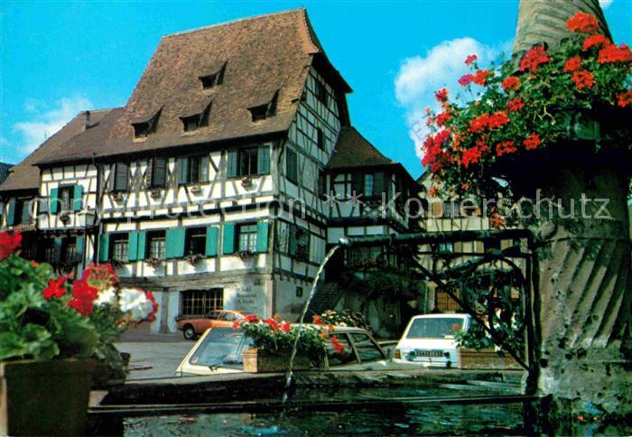 Dambach-la-Ville Brunnen Altstadt Fachwerkhaeuser