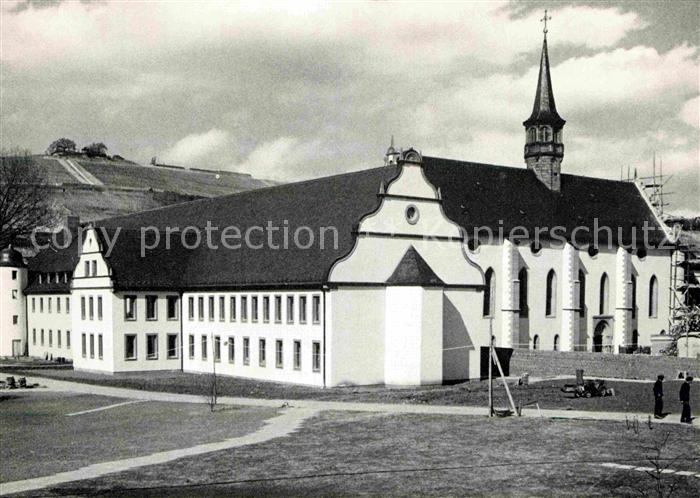WueRZBURG Bayern Exerzitienheim Himmelspforten Baustein ueber 1 DM zum Wiederauf