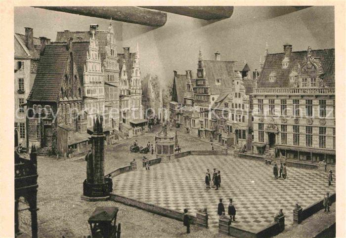 BREMEN  CITY Modell des alten Marktplatzes Bildhauer Rudolf Gangloff