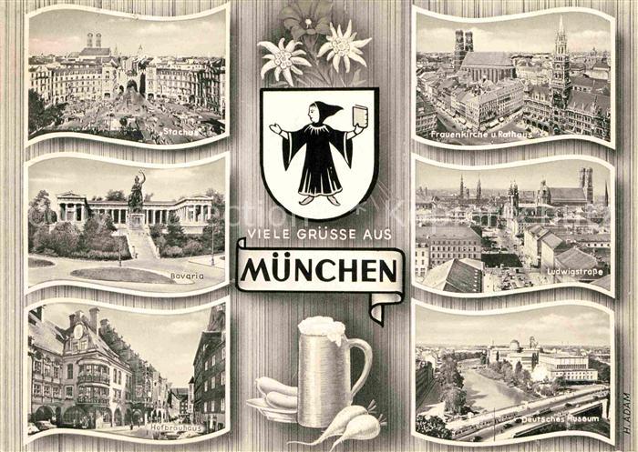 Muenchen Bayern Stachus Bavaria Hofbraeuhaus Frauenkirche Rathaus Ludwigstrasse