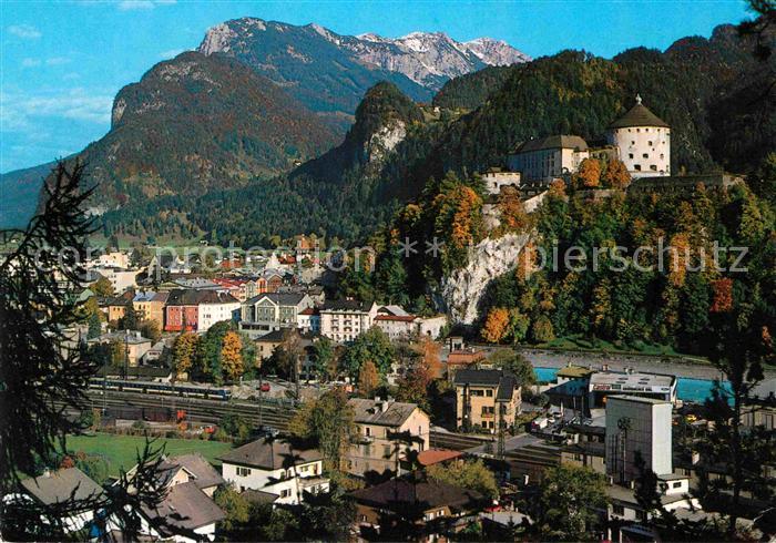 Kufstein Tirol Ansicht mit Schloss Festungsstadt Blick auf Zahmen Kaiser