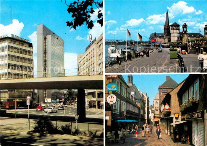 DuessELDORF  CITY Innenstadt Hochhaus Partie am Rhein Kirche Fussgaengerzone