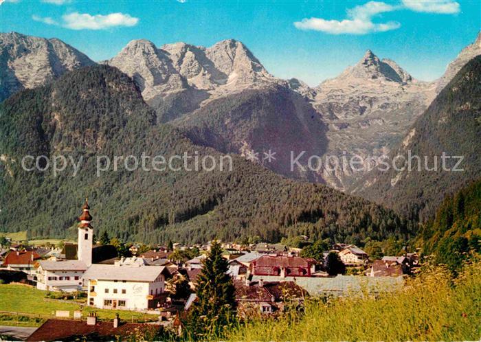 Lofer Ortsansicht mit Kirche Luftkurort am Fusse der Loferer Steinberge