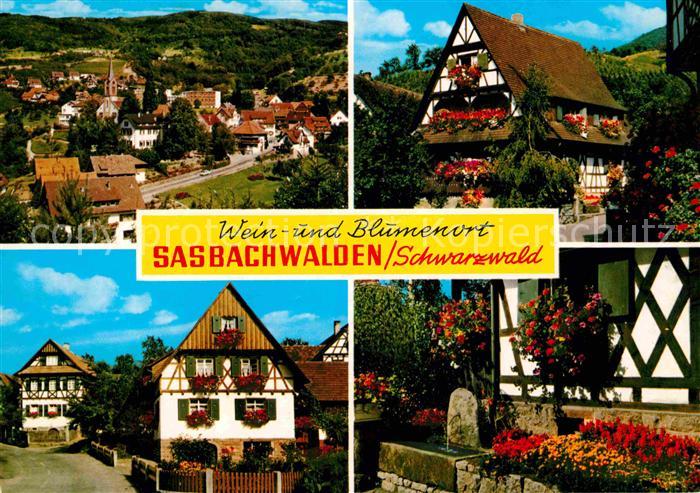 Sasbachwalden Panorama Wein und Blumenort Fachwerkhaeuser