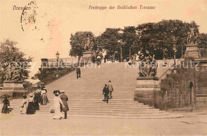DRESDEN Elbe Freitreppe der Br?hlschen Terrasse
