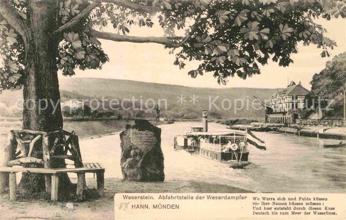 Hann. Muenden Weserstein Weserdampfer