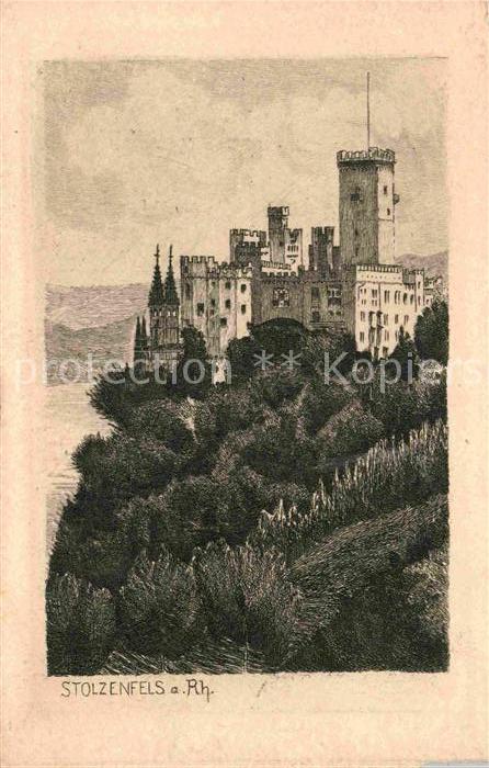 Stolzenfels Kuenstlerkarte Rhein