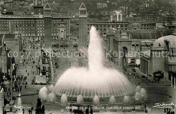 Barcelona Cataluna Parque de Montjuich Surtidor Luminoso