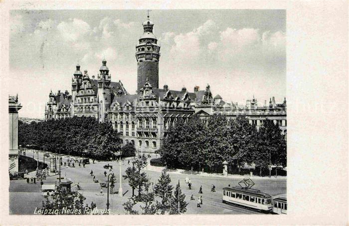 LEIPZIG Sachsen Neues Rathaus Strassenbahn