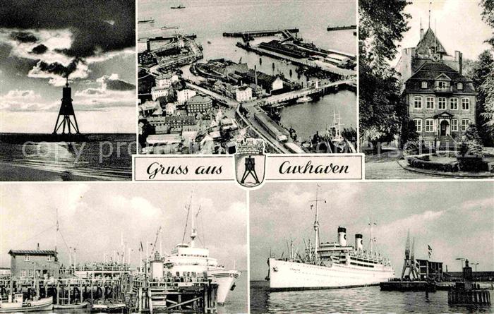 Cuxhaven Nordseebad Hafen Seezeichen Fliegeraufnahme