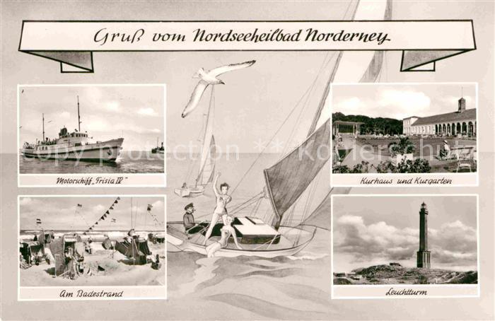 Norderney Nordseebad Kurhaus Kurgarten Leuchtturm Strand