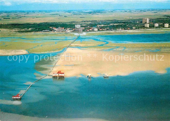 St Peter-Ording Fliegeraufnahme mit Seebruecke