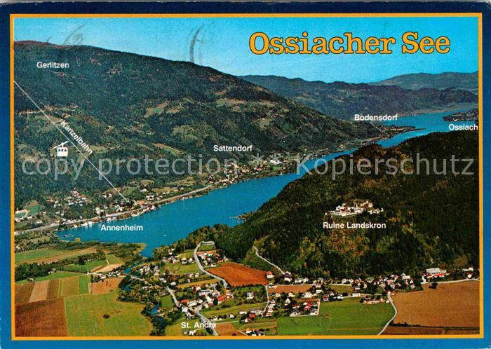 Ossiachersee Feriengebiet Villach Fliegeraufnahme