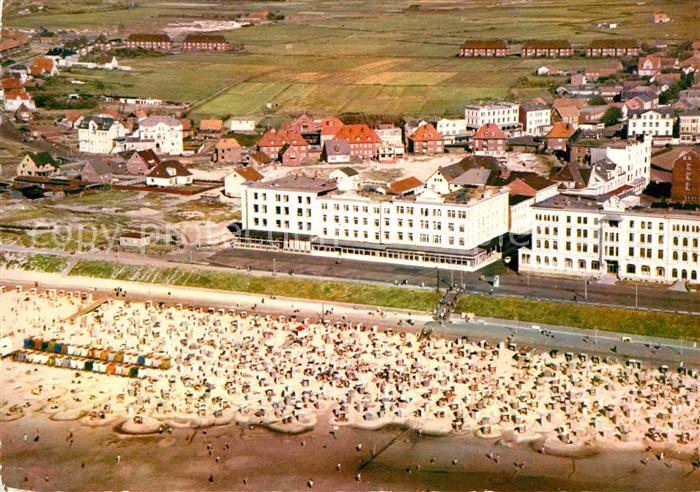 BORKUM Nordseebad Niedersachsen Fliegeraufnahme mit Strand