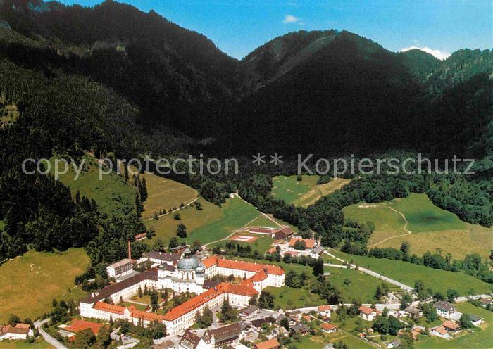 Ettal Fliegeraufnahme Kloster gegruendet von Kaiser Ludwig