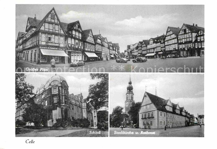 Celle Niedersachsen Grosser-Plan Schloss Stadtkirche und Rathaus
