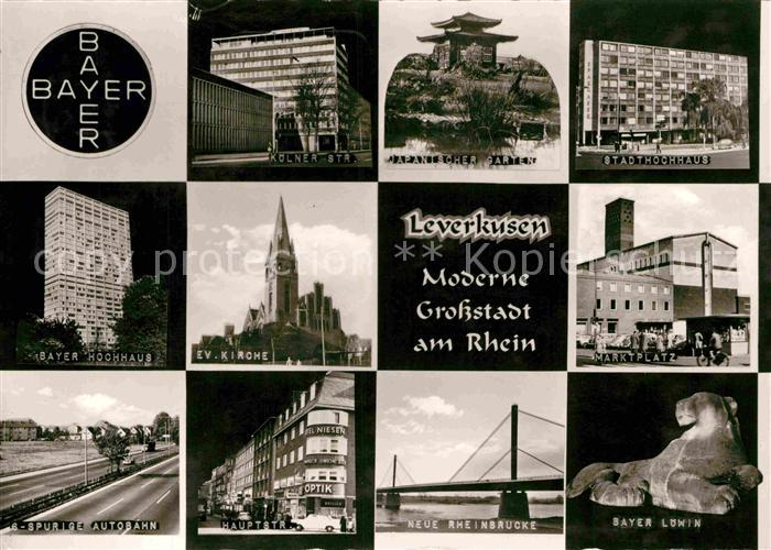 LEVERKUSEN  CITY Koelner-Strasse Bayer-Hochhaus Bayer-Loewin