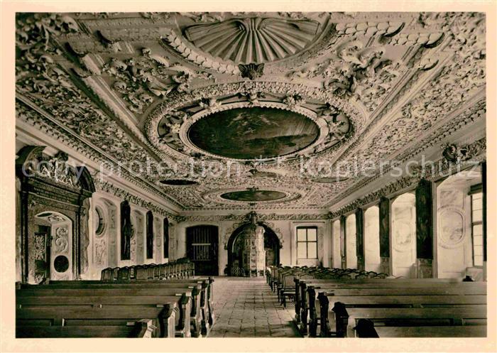 Salem Baden ehemaliges Sommerrefektorium Stuck und Fayenceofen heute Betsaal