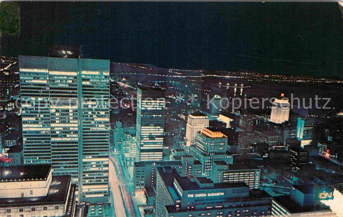 Montreal Quebec Night view of downtown seen from the Imperial Bank of Commerce