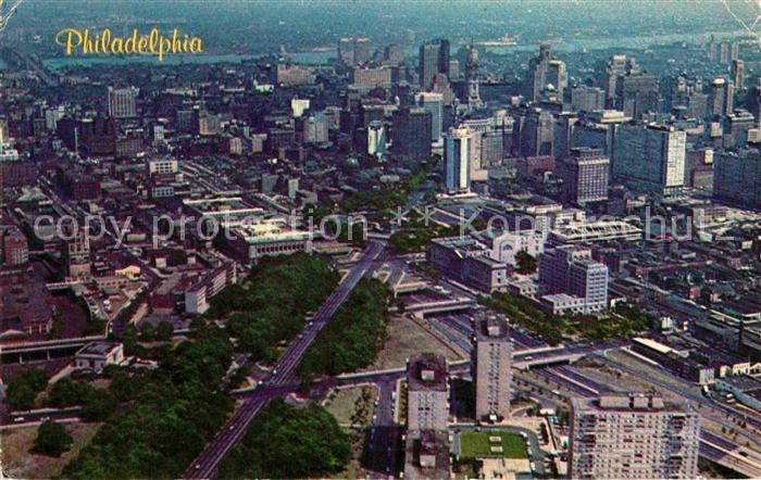 Philadelphia Pennsylvania Aerial view Scene of Center City area Benjamin Frankli