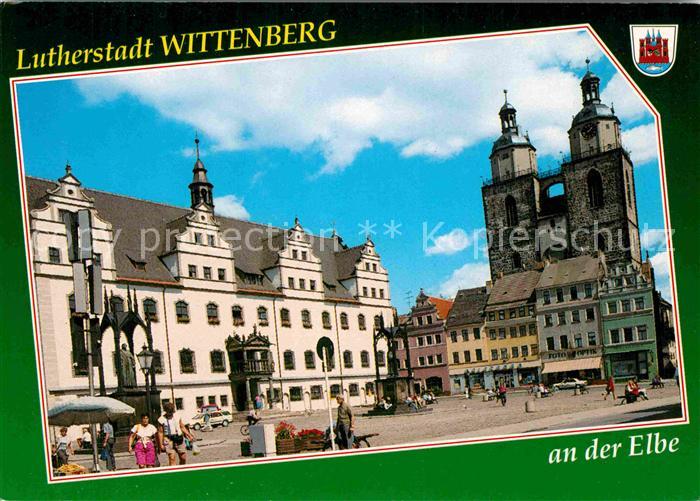 Wittenberg Lutherstadt Rathaus mit Stadtkirche
