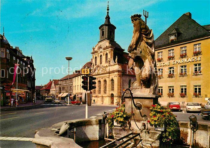 Bayreuth Neptunbrunnen und Spitalkirche