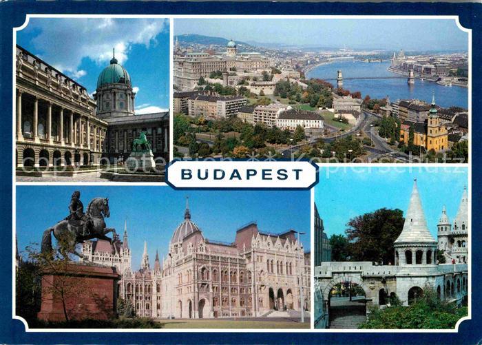 Budapest Panorama Blick ueber die Donau Fischerbastei Palast Parlamentsgebaeude