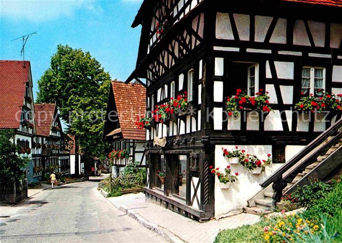 Sasbachwalden Blumenort Weinort im Schwarzwald Fachwerkhaeuser